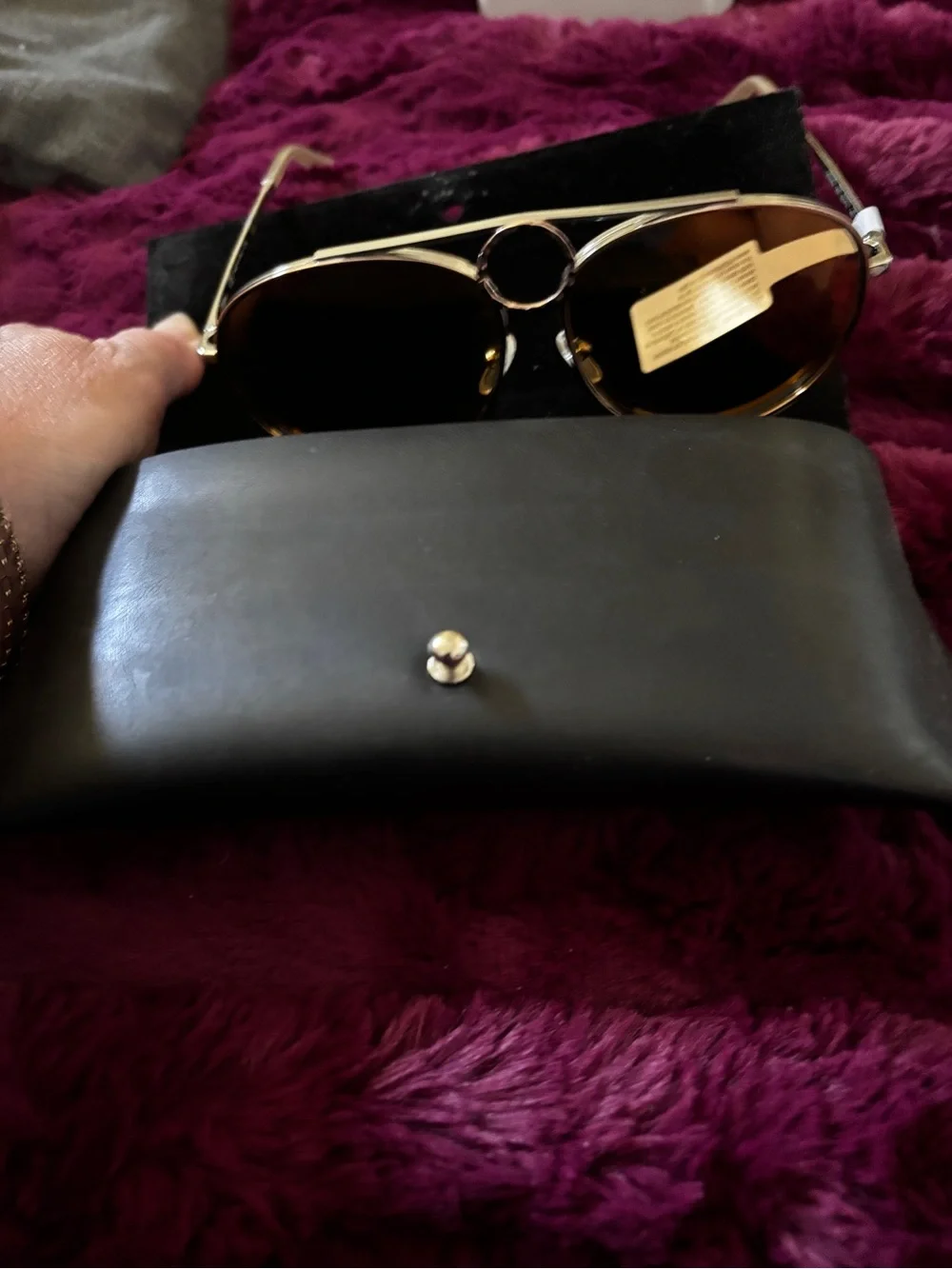 Nwt chloe rose gold Aviator Sunglasses - rag and bone case